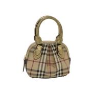 Pre-owned Leather handbags Burberry Vintage , Beige , Dames