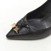 Pre-owned Leather heels Louis Vuitton Vintage , Black , Dames