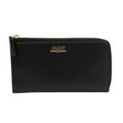 Pre-owned Leather wallets Gucci Vintage , Black , Dames