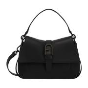 Flow Mini Tas met Booggesp Furla , Black , Dames