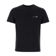 Zwart Katoenen T-Shirt A.p.c. , Black , Heren