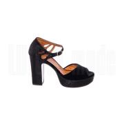 Zwart Velvet Marga Chie Mihara , Black , Dames