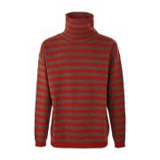 Turtle nek jumperstrepen detail Lardini , Red , Heren