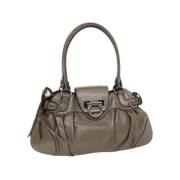 Pre-owned Leather handbags Salvatore Ferragamo Pre-owned , Gray , Unis...
