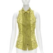 Pre-owned Silk tops Versace Pre-owned , Yellow , Dames