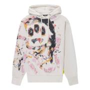 Hoodie met Graffiti Print 100% Katoen Barrow , Beige , Unisex