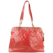 Vintage Leren Schoudertas Chanel Vintage , Red , Dames