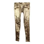 Pre-owned Leather bottoms Balmain Pre-owned , Yellow , Dames