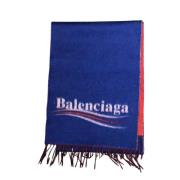 Pre-owned Wool scarves Balenciaga Vintage , Blue , Unisex