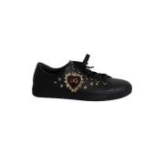 Pre-owned Leather sneakers Dolce & Gabbana Pre-owned , Black , Dames