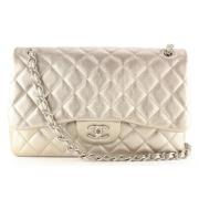 Authentieke Vintage Leren Schoudertas Chanel Vintage , Beige , Dames