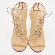 Pre-owned Canvas boots Christian Louboutin Pre-owned , Beige , Dames
