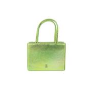 Pre-owned Leather handbags Amina Muaddi Pre-owned , Green , Dames