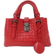 Tweedehands Rode Leren Bottega Veneta Intrecciato Tas Bottega Veneta V...