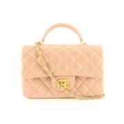 Beige Stoffen Vintage Chanel Tas Chanel Vintage , Beige , Dames