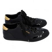 Pre-owned Leather sneakers Louis Vuitton Vintage , Black , Dames