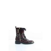 Pre-owned Leather boots Louis Vuitton Vintage , Red , Dames