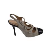 Pre-owned Suede heels Oscar De La Renta Pre-owned , Gray , Dames