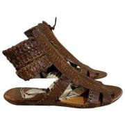 Pre-owned Leather sandals Givenchy Pre-owned , Brown , Dames