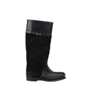 Pre-owned Leather boots Burberry Vintage , Black , Dames