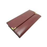 Pre-owned Leather wallets Cartier Vintage , Red , Dames