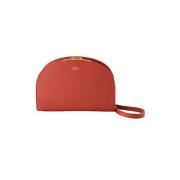 Rode Leren Demi-Lune Crossbody Tas A.p.c. , Red , Dames