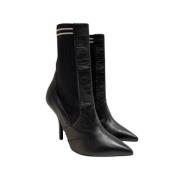 Pre-owned Leather boots Fendi Vintage , Black , Dames