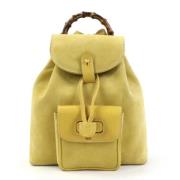 Pre-owned Suede backpacks Gucci Vintage , Yellow , Dames