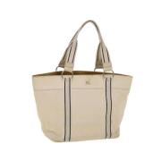 Pre-owned Canvas totes Burberry Vintage , White , Dames