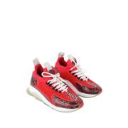 Pre-owned Leather sneakers Versace Pre-owned , Red , Dames