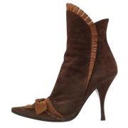 Pre-owned Suede boots Casadei Pre-owned , Brown , Dames