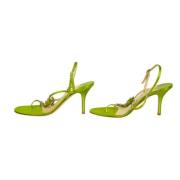 Pre-owned Leather sandals Jimmy Choo Pre-owned , Green , Dames