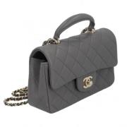 Tweedehands Grijze Leren Chanel Crossbody Tas Chanel Vintage , Gray , ...