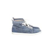 Pre-owned Suede sneakers Christian Louboutin Pre-owned , Blue , Dames