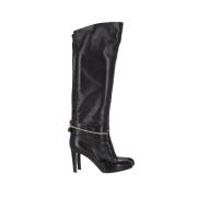 Pre-owned Leather boots Sergio Rossi Pre-owned , Black , Dames