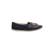 Pre-owned Cotton flats Casadei Pre-owned , Blue , Dames