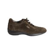 Pre-owned Suede sneakers Salvatore Ferragamo Pre-owned , Brown , Dames