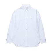Witte Lacoste Logo-Patch Katoenen Overhemd Comme des Garçons , White ,...