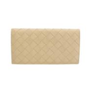 Beige Leren Intrecciato Portemonnee Bottega Veneta Vintage , Beige , D...