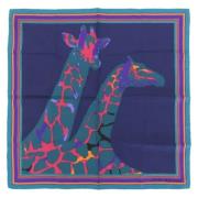 Pre-owned Silk scarves Louis Vuitton Vintage , Blue , Dames