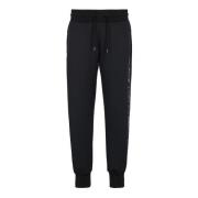 Zwarte Joggingbroek met Logo Detail Emporio Armani EA7 , Black , Heren