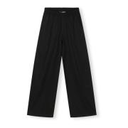 Flowy Geweven Broek 10Days , Black , Dames