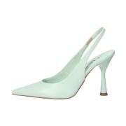 Leren Sleehak Pumps Tiffi , Green , Dames