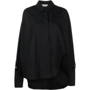 Zwarte Shirt met Open Rug The Attico , Black , Dames