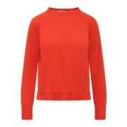 Geribbelde Crewneck Gebreide trui Jucca , Red , Dames