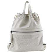 Pre-owned Leather backpacks Bottega Veneta Vintage , White , Dames