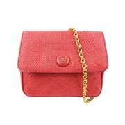 Vintage Leren Crossbodytas Chanel Vintage , Red , Dames