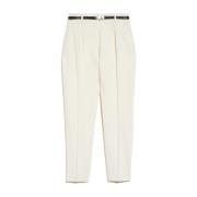 Wortelbroek van wol met cropped enkel Max Mara Studio , White , Dames