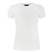 Katoenen Logo T-Shirt voor Dames Elisabetta Franchi , White , Dames