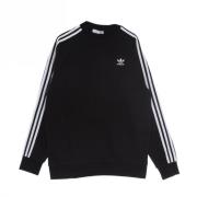 3 Stripes Crewneck Sweatshirt voor Heren Adidas , Black , Heren
